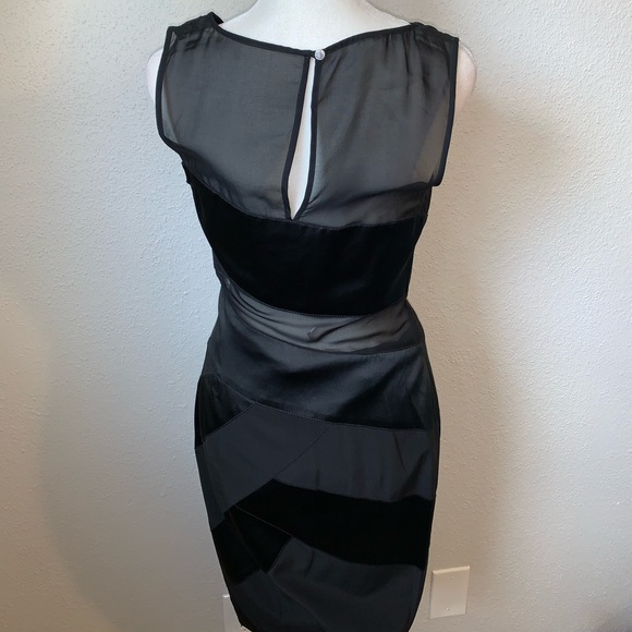 Karen Millen Silk Asymmetrical Black Sheath Dress Size 6 - Picture 3 of 8